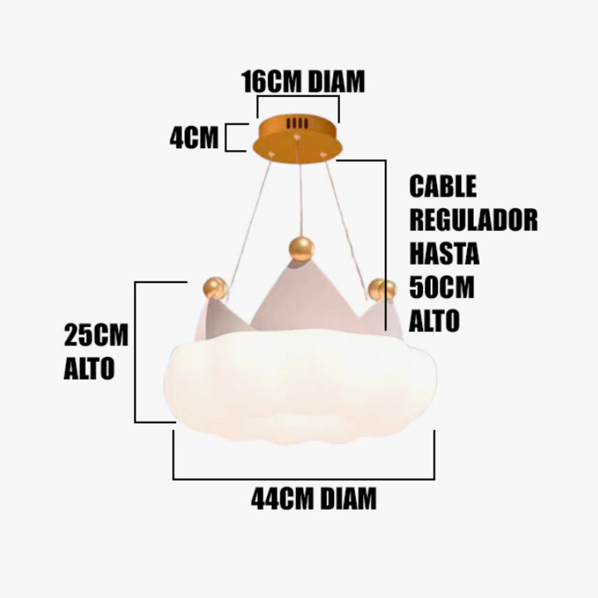 GENERICO - Lámpara de Techo Infantil  Little King 36W Led 3 en 1