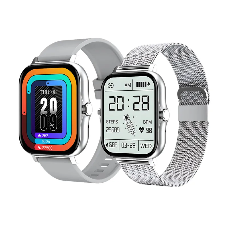 GENERICO - Smartwatch deportivo doble correa intercambiable Silver