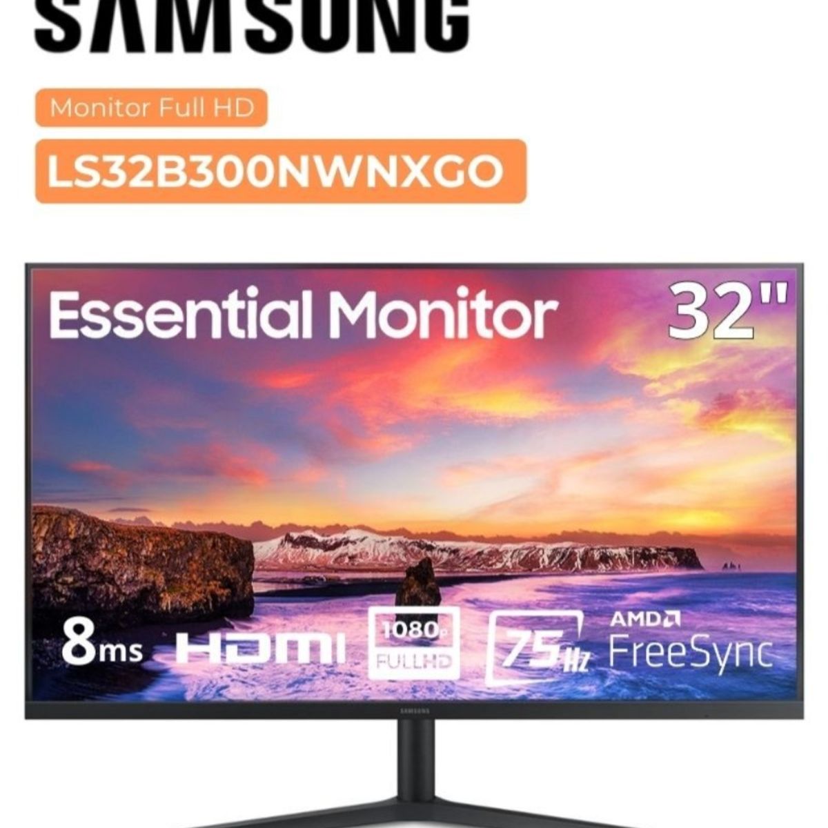 SAMSUNG - MONITOR SAMSUNG LS32B300NWNXGO, Essential, 32" VA,PLANO  FHD FreeSync