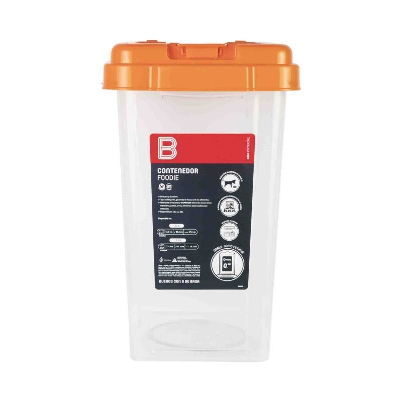 BASA - CONTENEDOR FOODIE  10.L  ANARANJADO.