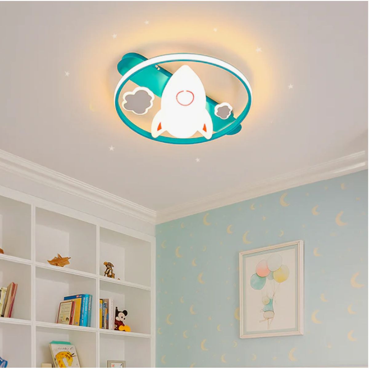 GENERICO - Lámpara de Techo Infantil  Cohete 45W Led 3 en 1