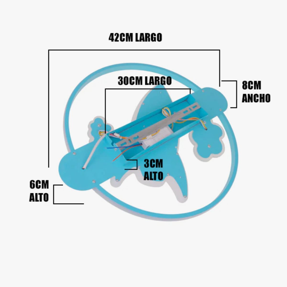GENERICO - Lámpara de Techo Infantil  Cohete 45W Led 3 en 1