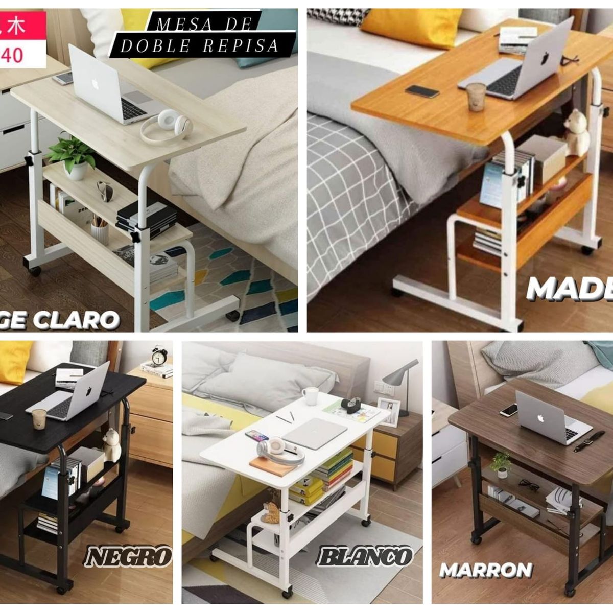 GENERICO - MESA DE ORDENADOR PORTÁTIL CON RUEDAS