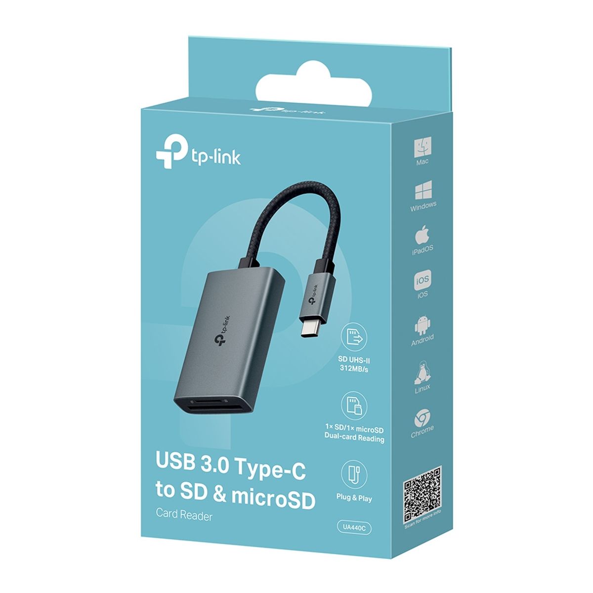 TP LINK - Lector De Tarjetas Tipo-c A SD Y MicroSD tp-link Ua440c