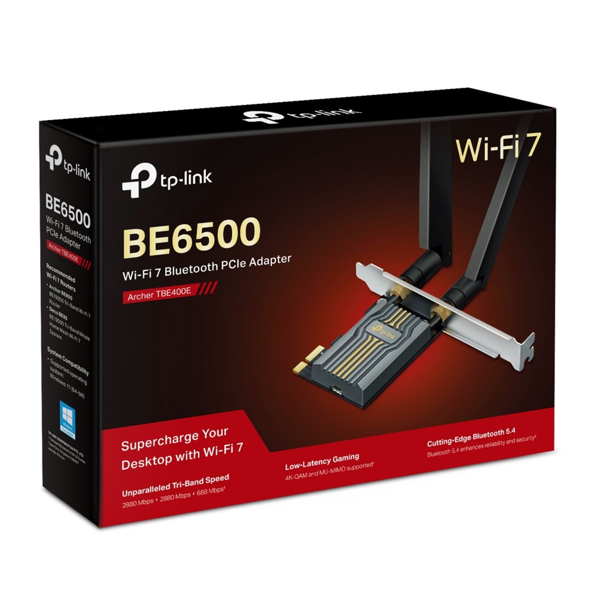 TP LINK - TARJETA WI-FI7 PCIe BE6500 Wi-Fi 7 Bluetooth 5.4