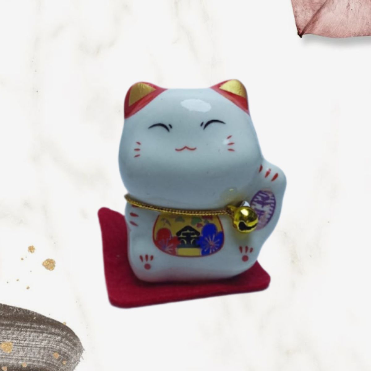 GENERICO - 5 ADORNOS DE GATO CHINO DECORATIVOS DIFERENTES DESEOS RIQUEZA Y FORTUNA