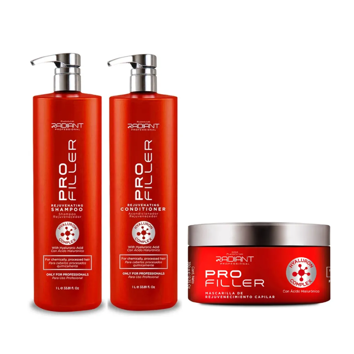 RADIANT - Radiant - Pack Pro Filler Shampoo 1L  Acondicionador 1L  Mascarilla