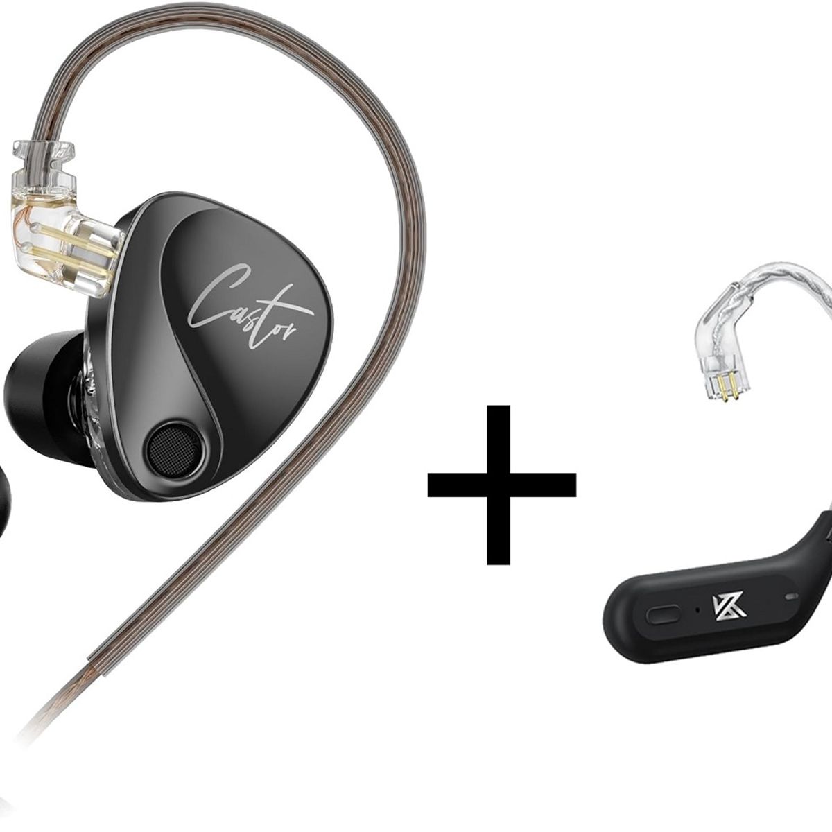 KZ - Combo Audifonos KZ Castor Harman Bass Edition con Adaptador Bluetooth