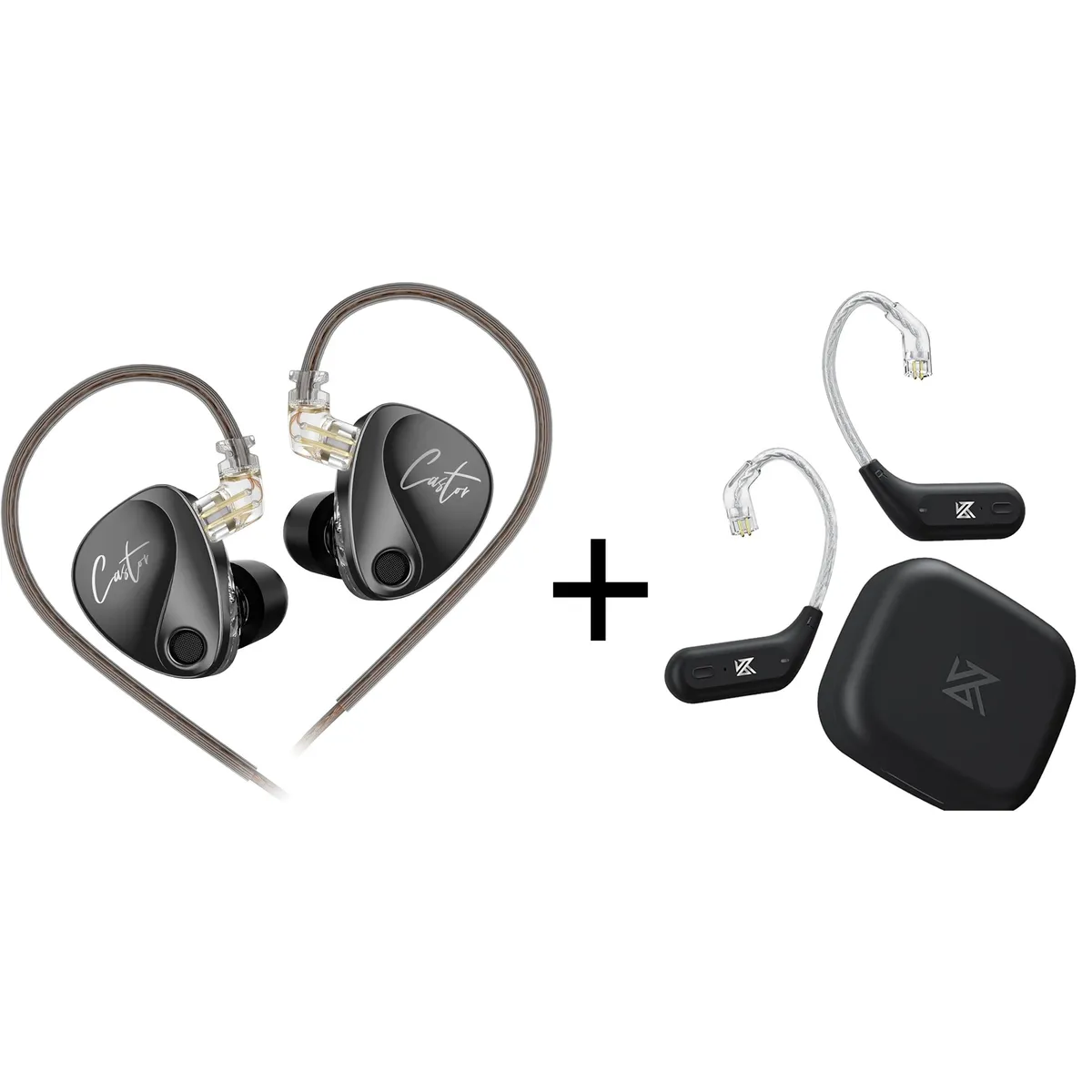 KZ - Combo Audifonos KZ Castor Harman Bass Edition con Adaptador Bluetooth