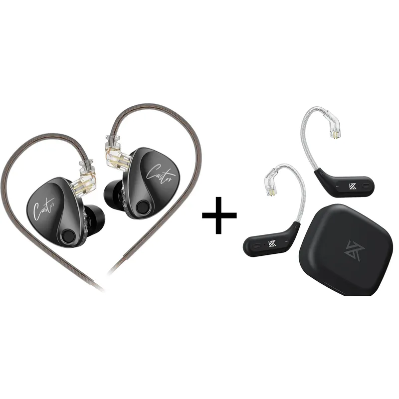 KZ - Combo Audifonos KZ Castor Harman Bass Edition con Adaptador Bluetooth