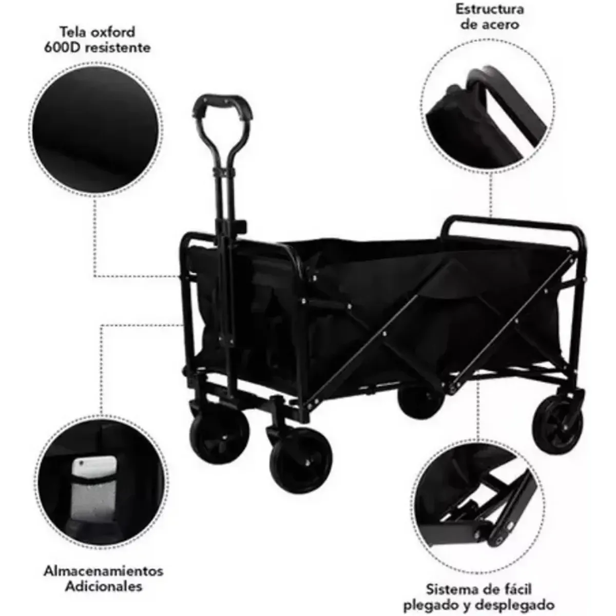 EVERSO - Carrito Para Compras Plegable Ideal Para El Camping