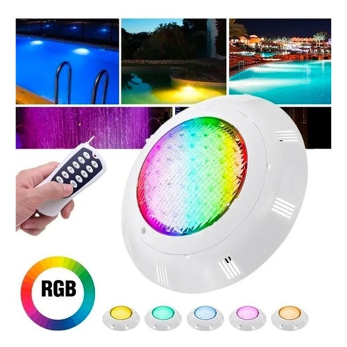 ANYHOGAR - Luz De Piscina Lámpara Sumergible 36w De Para Alberca Rgb