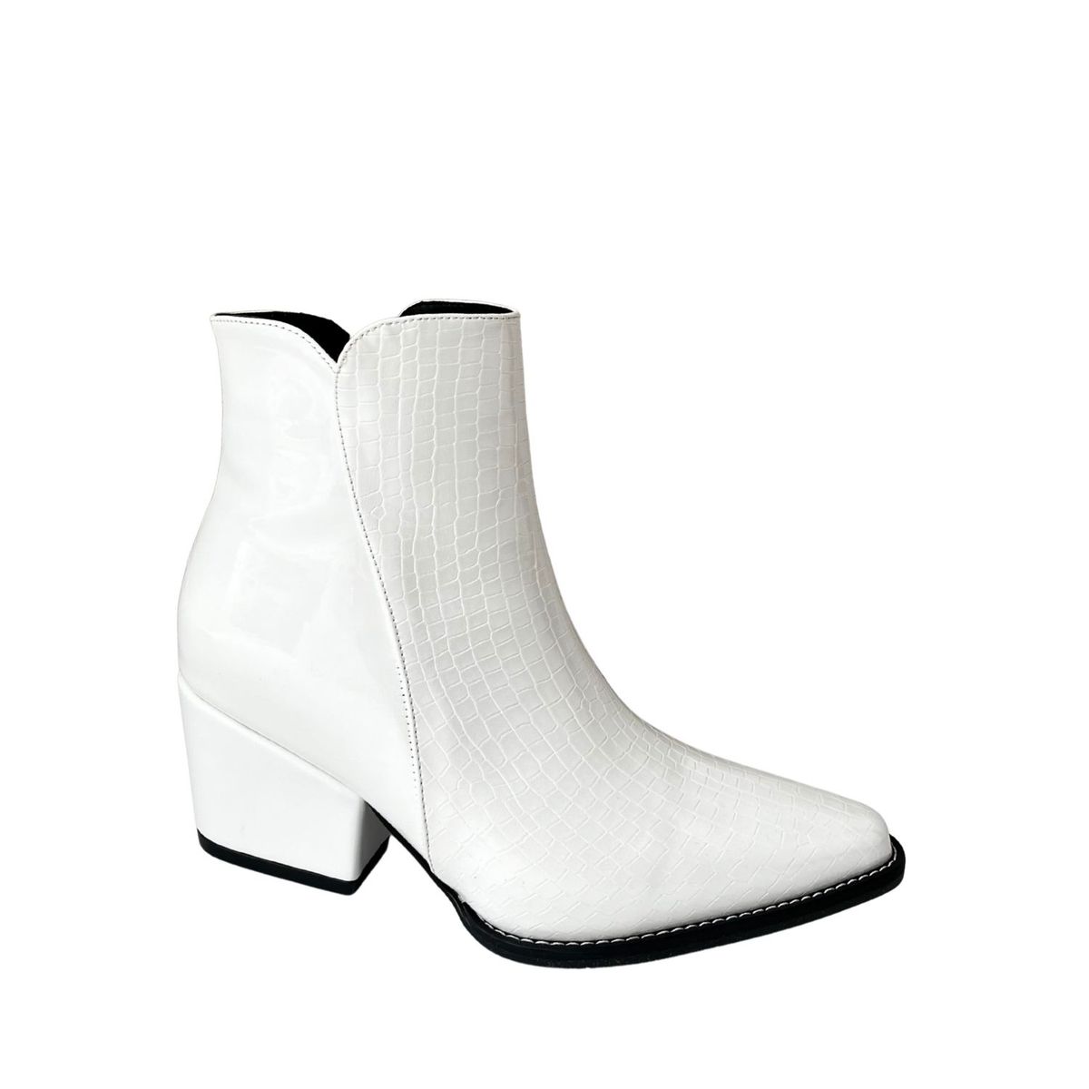 SAPATU - BOTINES MUJER NOVA CROCCO CHAROL BLANCO