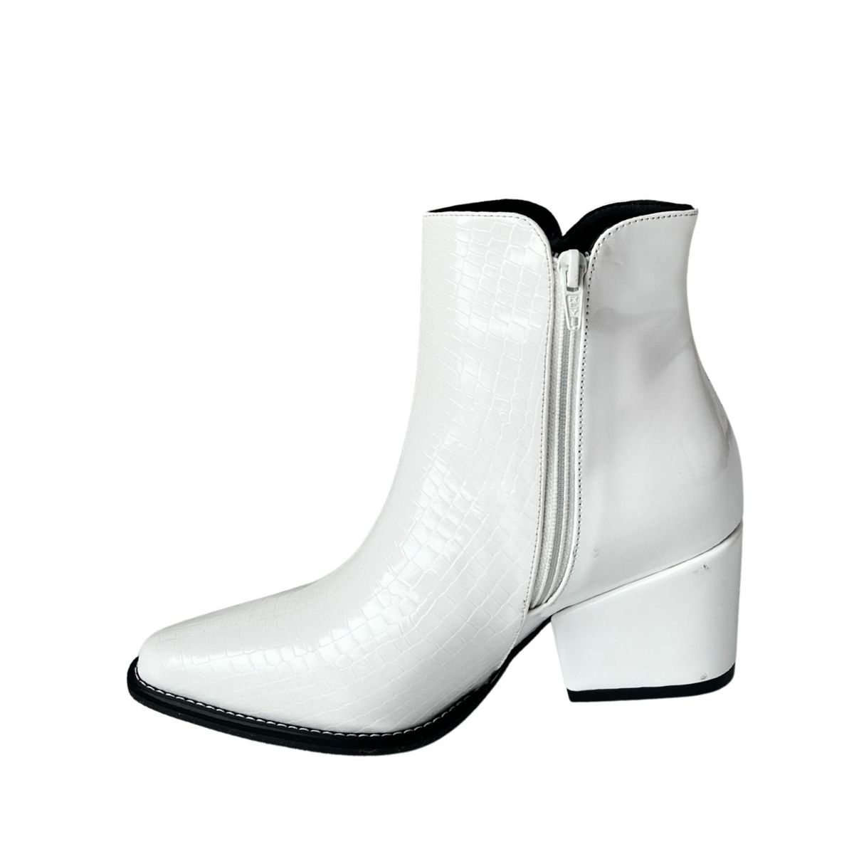 SAPATU - BOTINES MUJER NOVA CROCCO CHAROL BLANCO