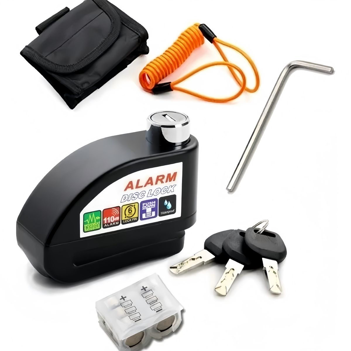 QUICK - Candado Freno Disco Moto Bici Alarma Bloqueo Antirrobo