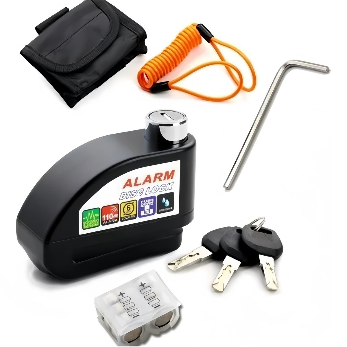 QUICK - Candado Freno Disco Moto Bici Alarma Bloqueo Antirrobo