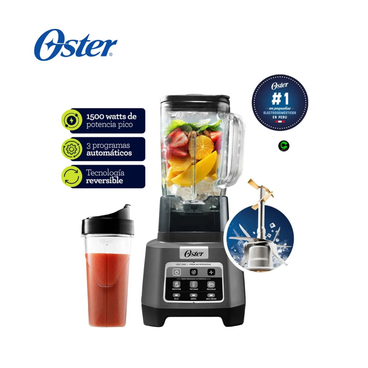 Licuadora Profesional XTREME 1500W Blend-N-Go BLSTXPG-BGW, marca OSTER - Foto 2