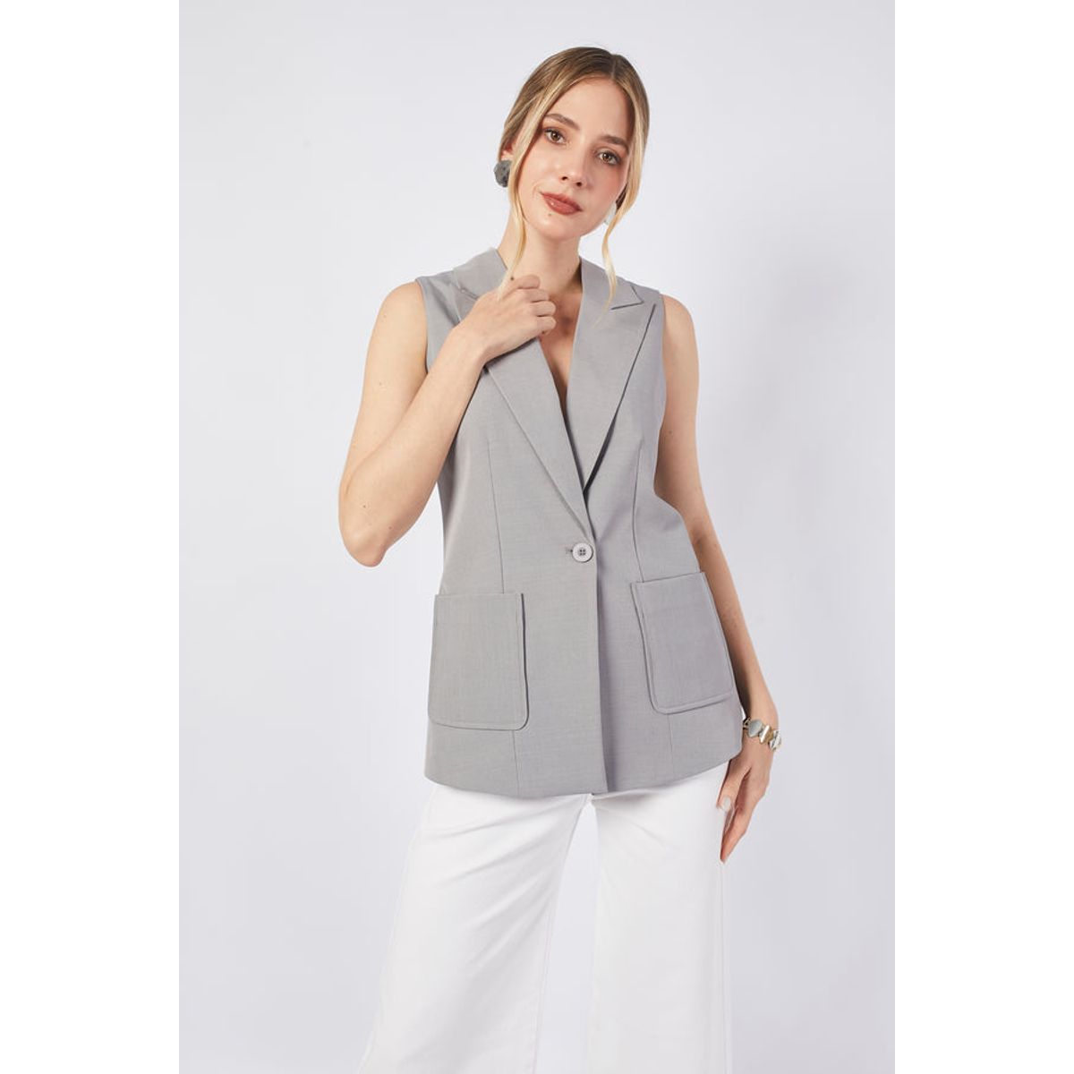 BANATY - CHALECO SASTRE LARGO SOFIA SEMI OVERSIZE DE MUJER