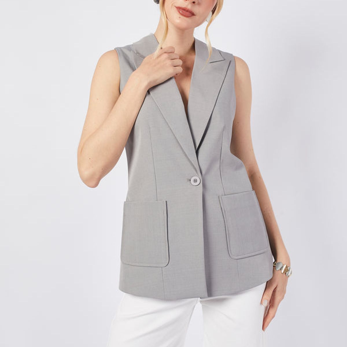 BANATY - CHALECO SASTRE LARGO SOFIA SEMI OVERSIZE DE MUJER