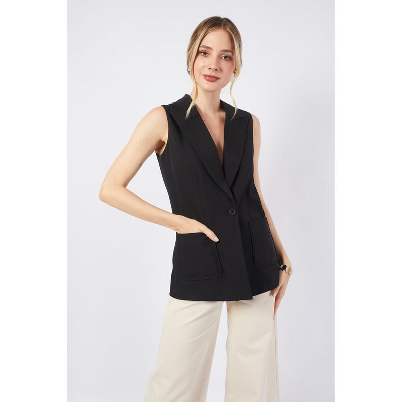 BANATY - CHALECO SASTRE LARGO SOFIA SEMI OVERSIZE DE MUJER