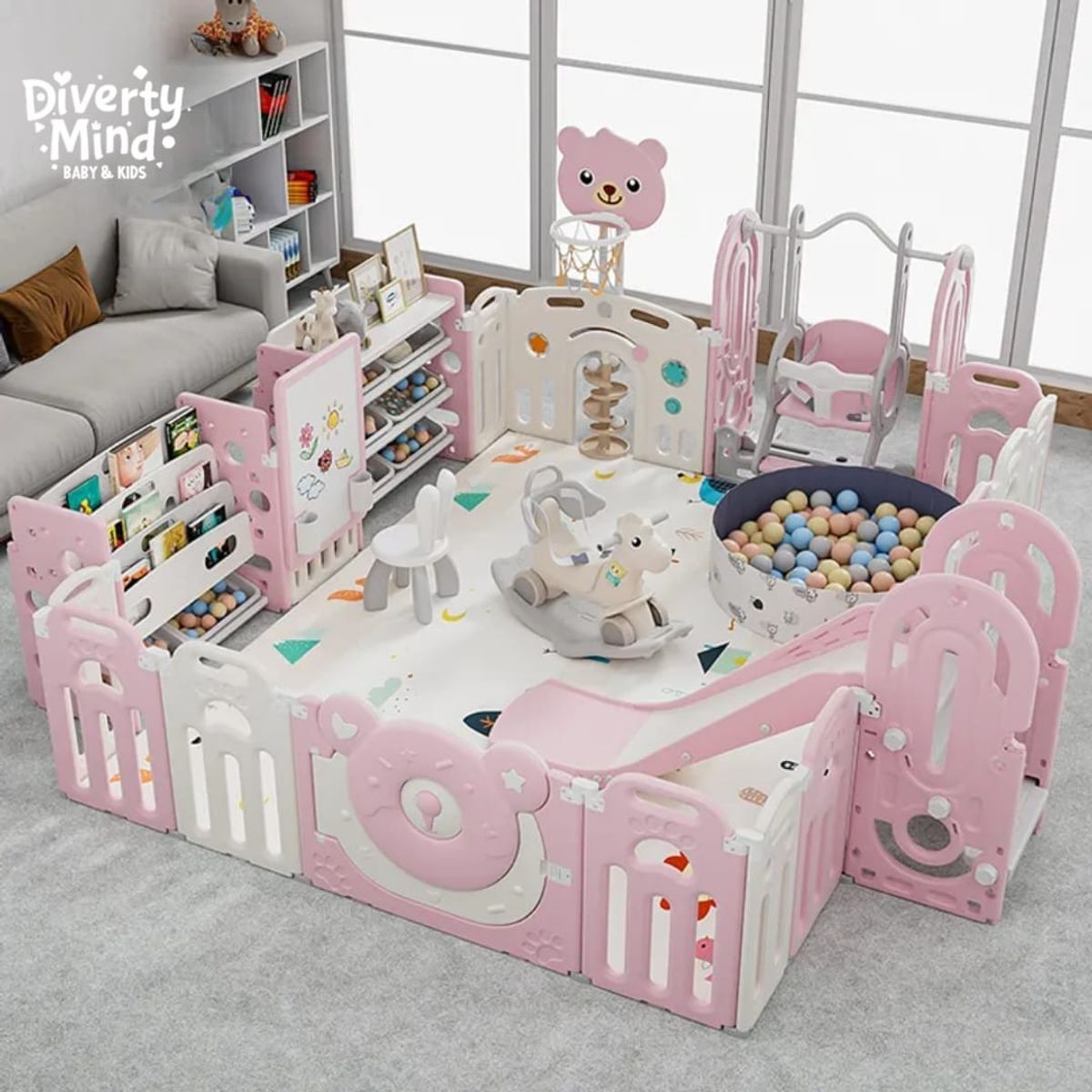 GENERICO - CORRAL CORRALITO INFANTIL DONOSO ROSADO PARA BEBES  2.00 X 2.50 MTS