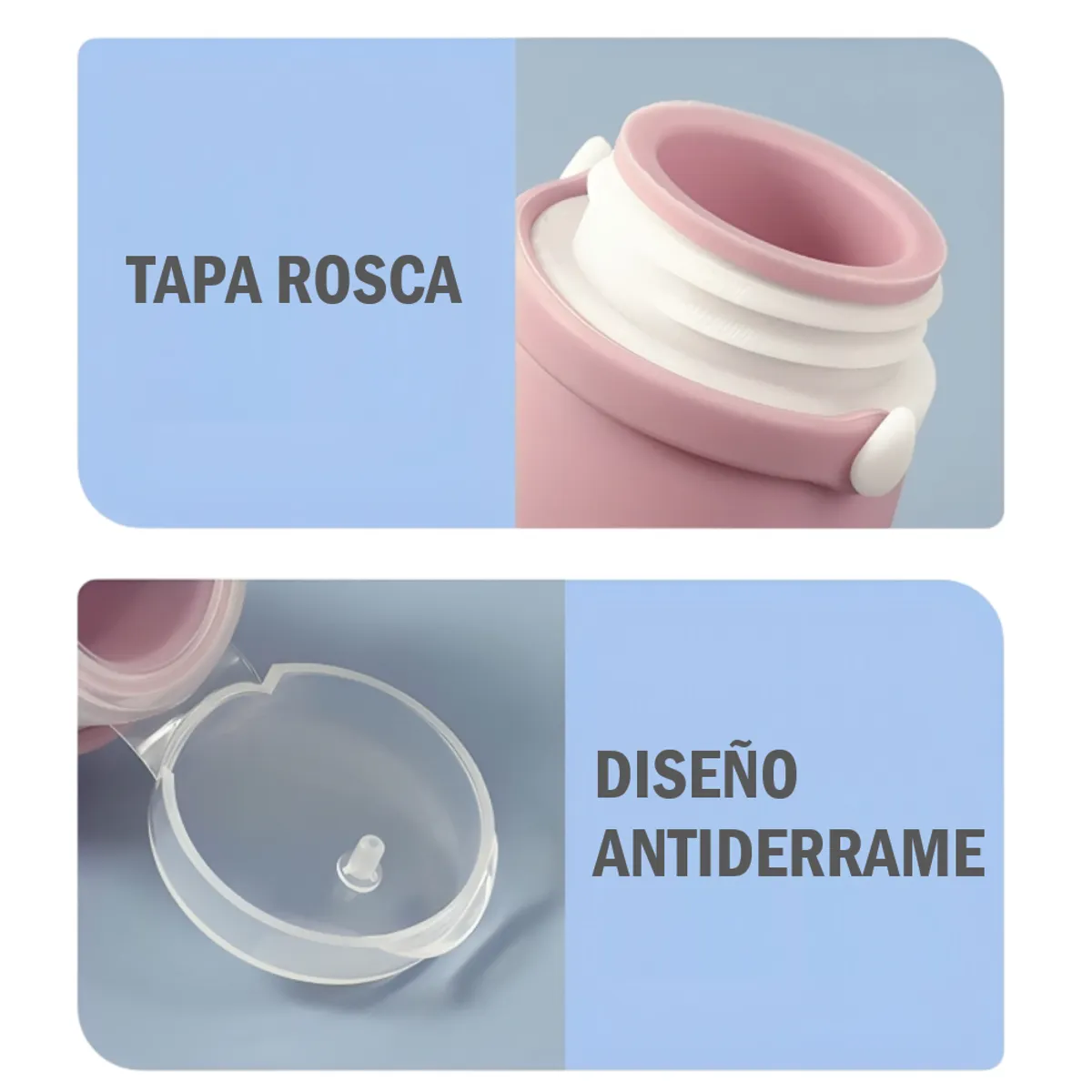 GENERICO - Pack x3 botellas de viaje de silicona contenedores portátiles