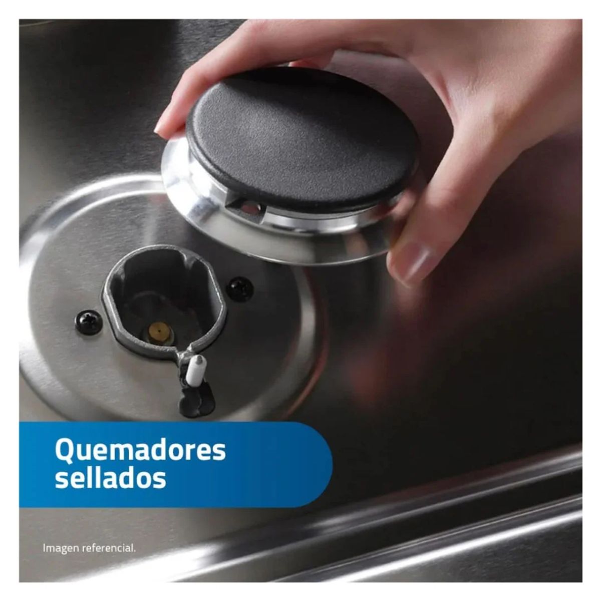 Midea - COCINA DE PIE MIDEA A GAS 4 HORNILLAS NEGRO - MGS24FS2LFABBC-PE