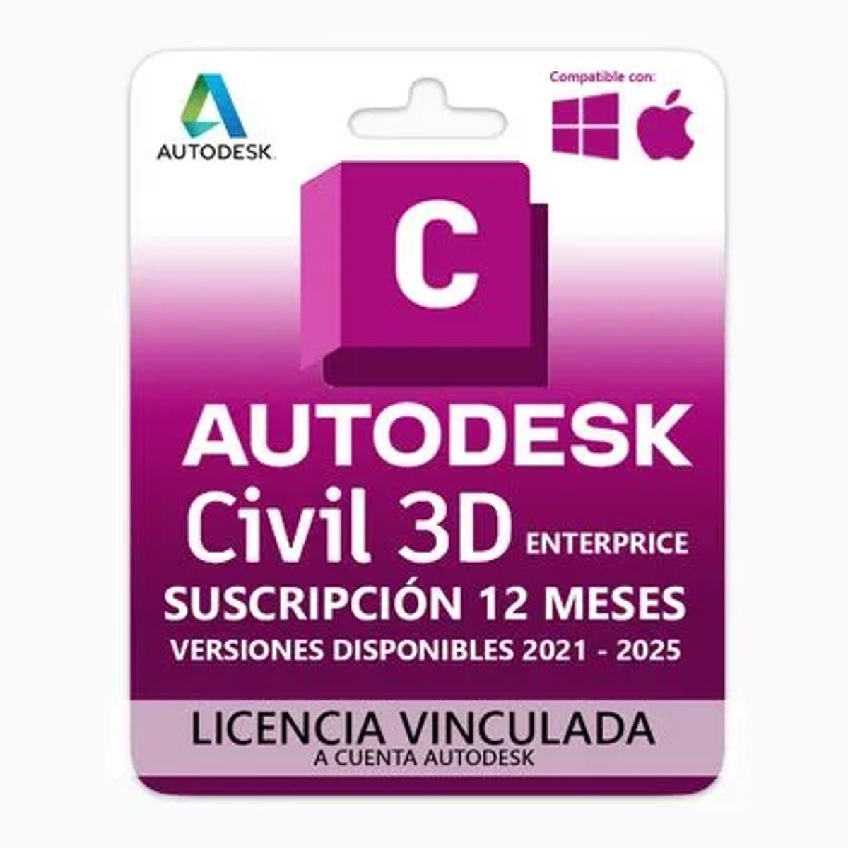 GENERICO - Autodesk Civil 3D 2025 edu Activación Digital 1 Año Windows y Mac