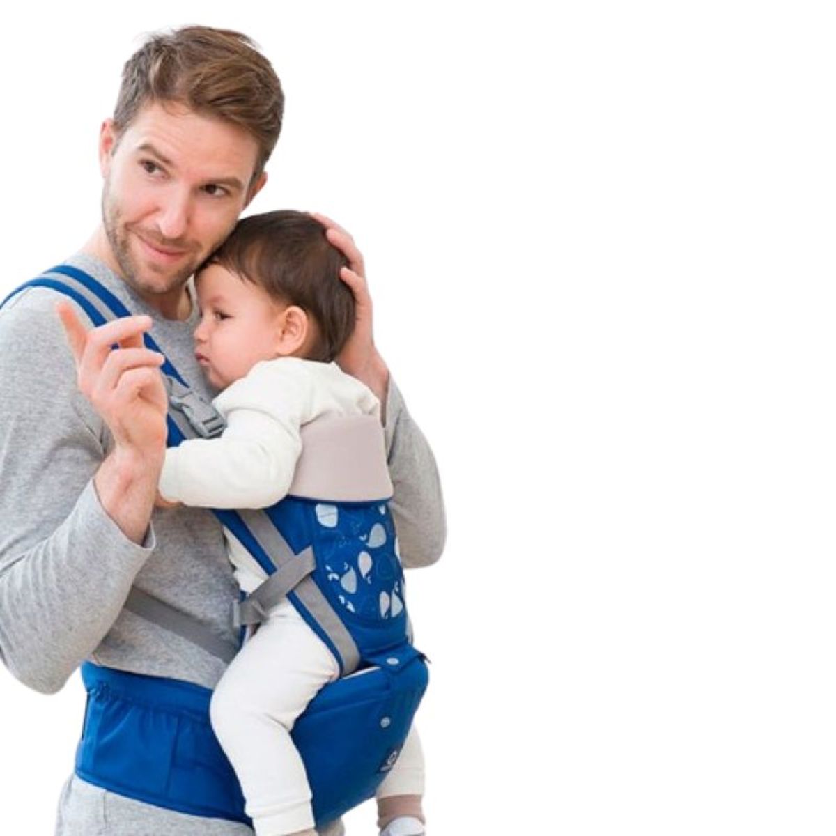 GENERICO - Canguro para bebe Ergonómico Ballena 3 en 1 azul