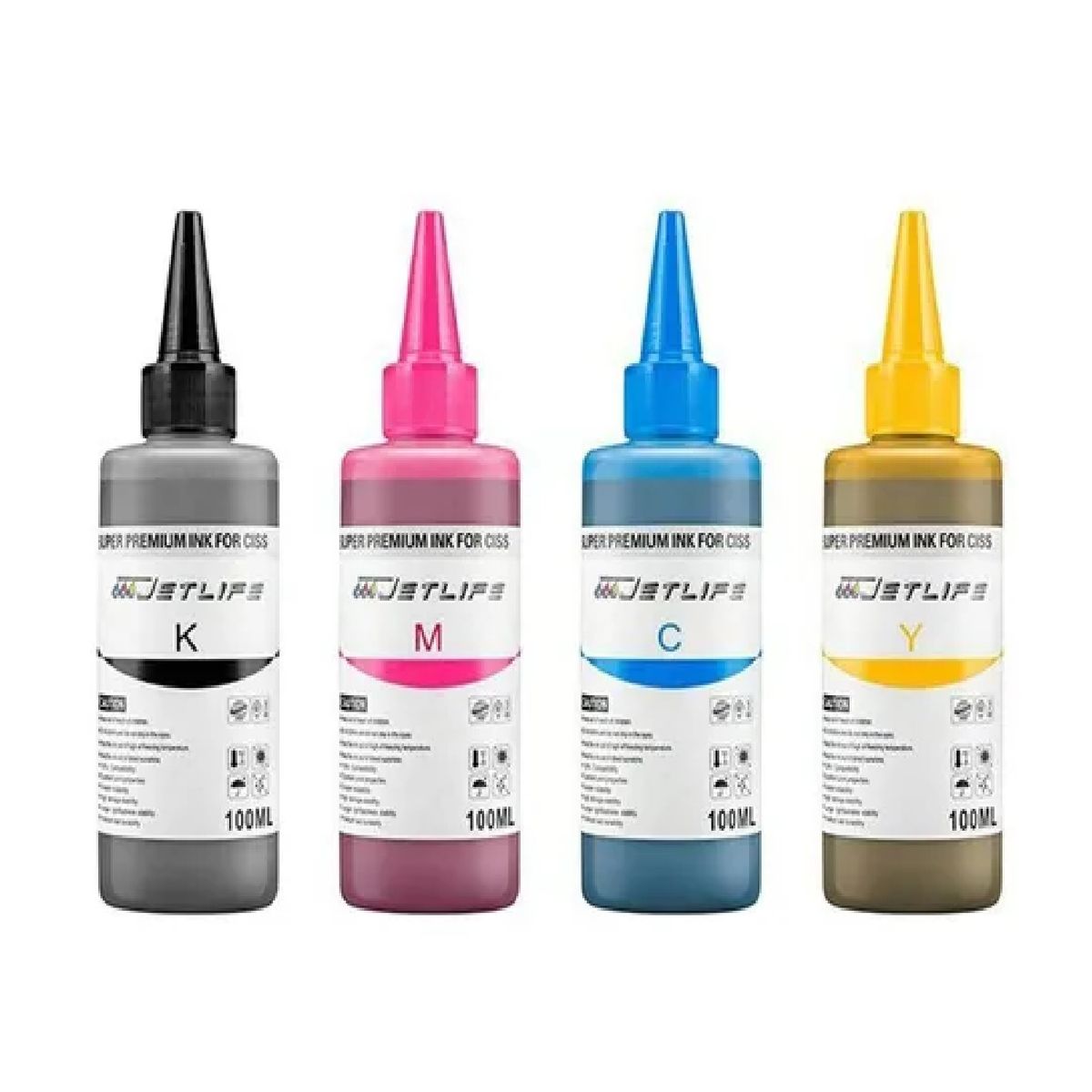 GENERICO - Kit Tinta Jetlife Genérica De 100ml Cian Magenta Yellow Black