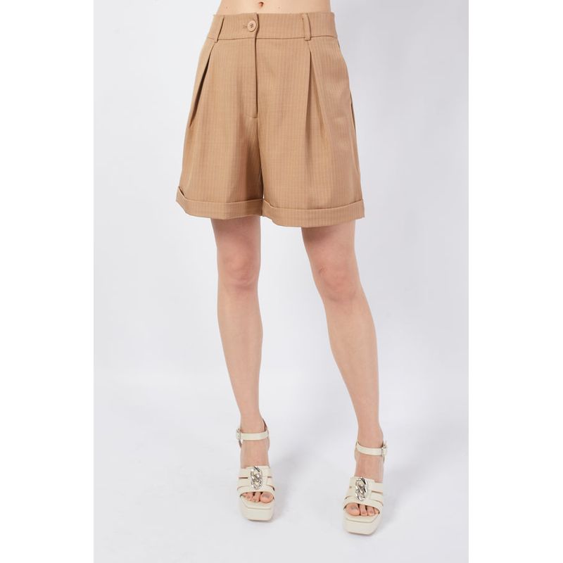 BANATY - SHORT SASTRE A RAYAS MILAN SEMI OVERSIZE MUJER