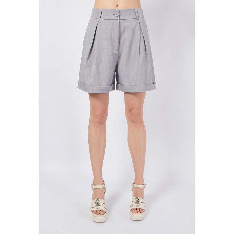 BANATY - SHORT SASTRE A RAYAS MILAN SEMI OVERSIZE MUJER