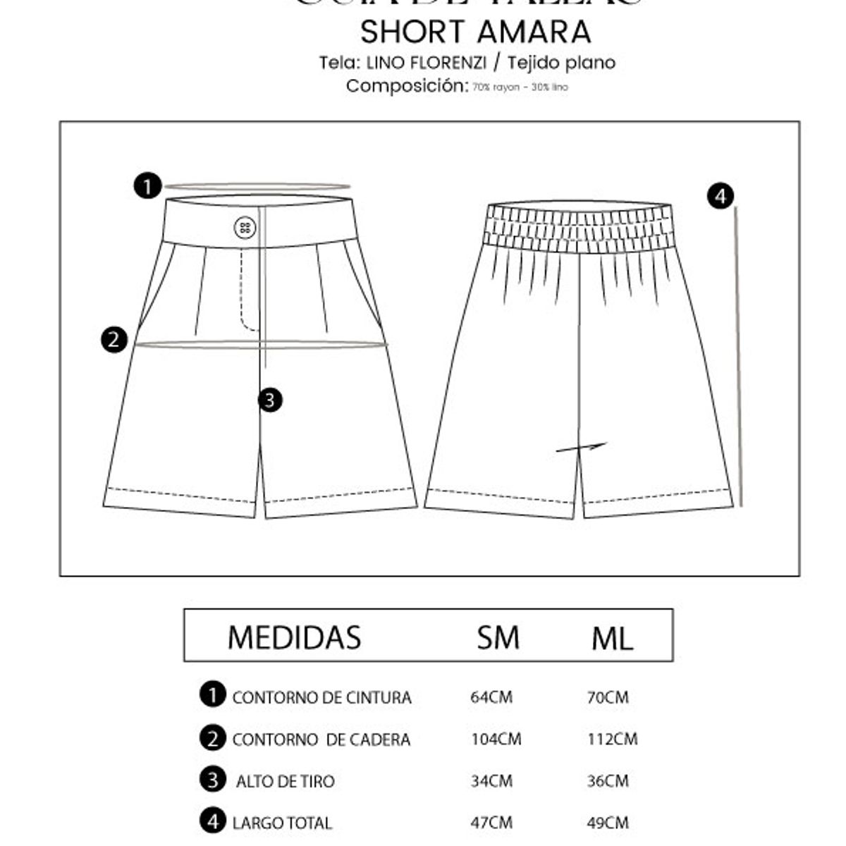 BANATY - SHORT LINO CASUAL AMARA SEMI OVERSIZE DE MUJER