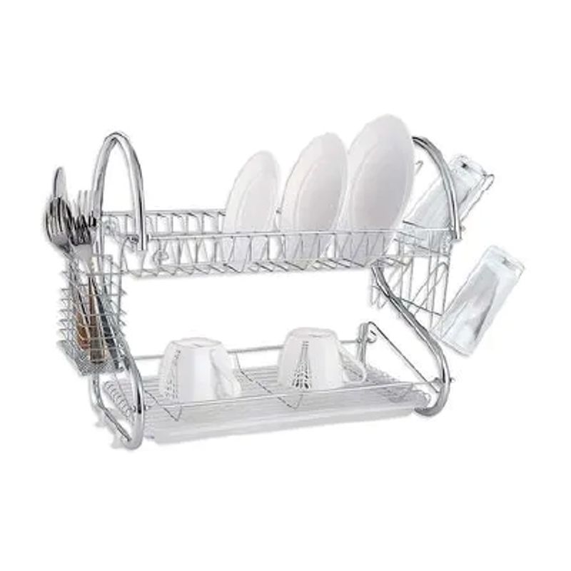 GENERICO - ESCURRIDOR DE PLATOS DE 2 NIVELES EN ACERO INOXIDABLE