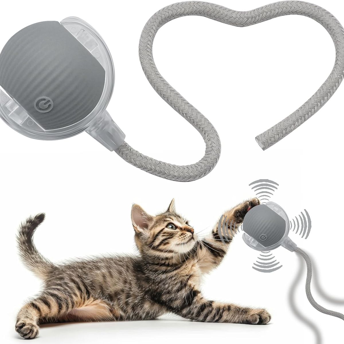GENERICO - Pelota Interactiva para Gatos con Soga Juguete Inteligente