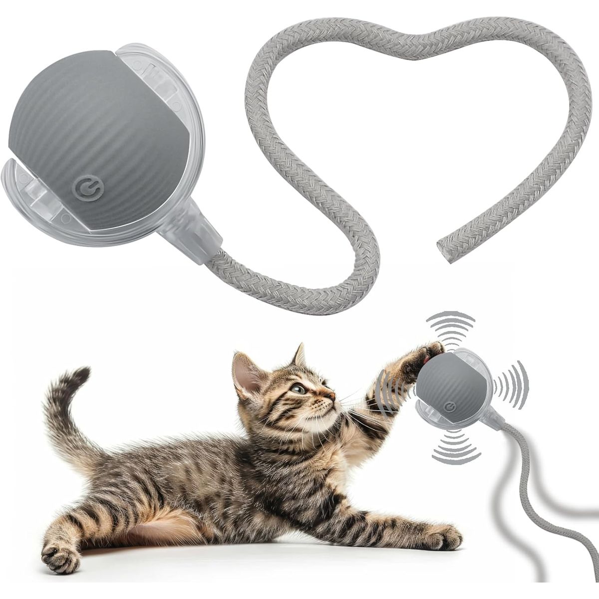 GENERICO - Pelota Interactiva para Gatos con Soga Juguete Inteligente