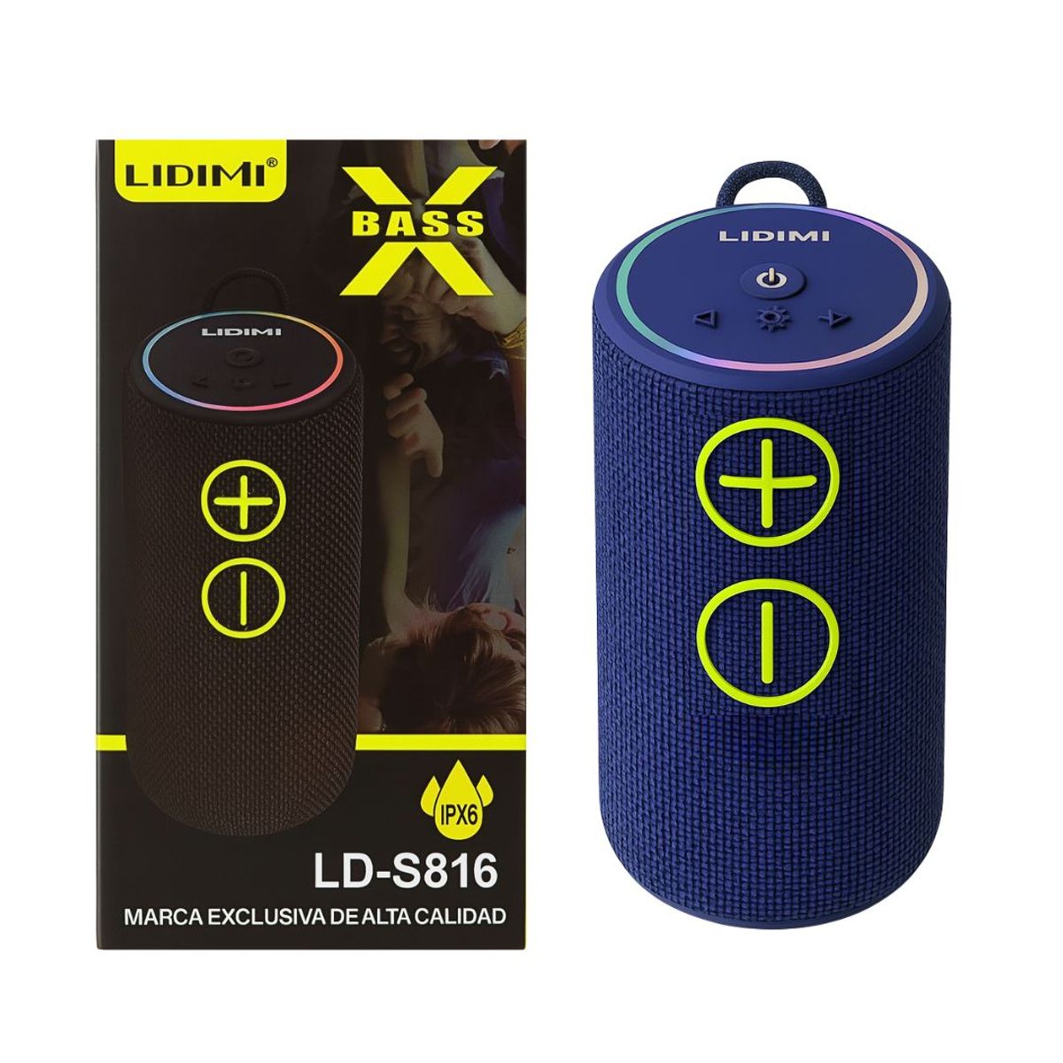 LIDIMI - Parlante Bluetooth Lidimi 20W Portátil con BASS RGB TWS Radio IPX6