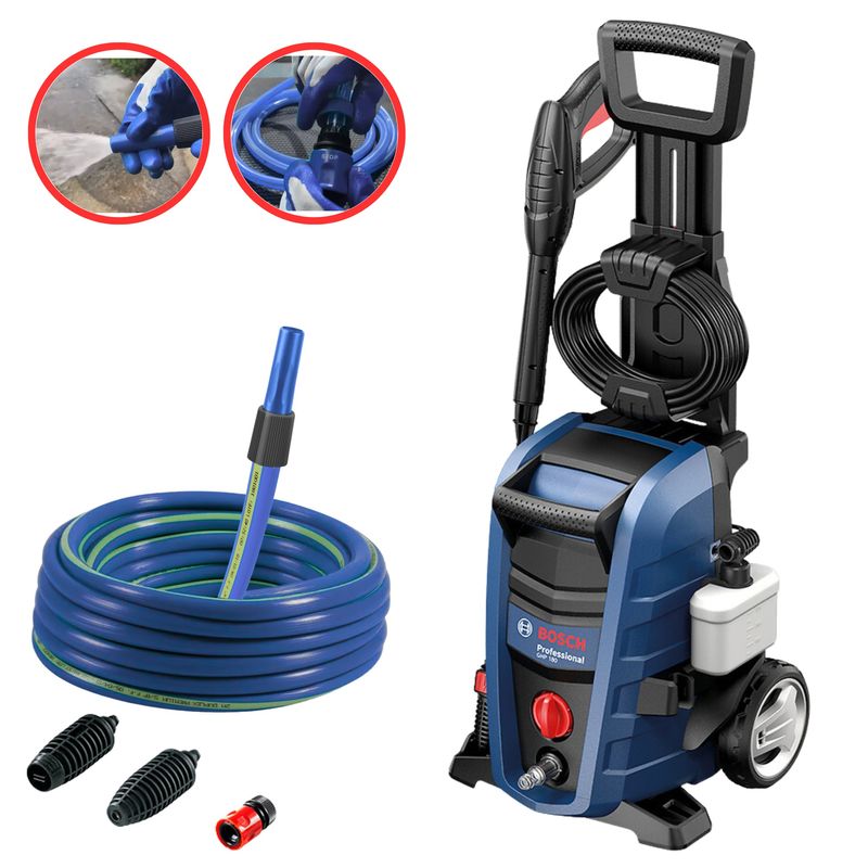 BOSCH - kit Hidrolavadora de Alta Presión 1800 PSI, GHP180 Bosch, manguera 20m