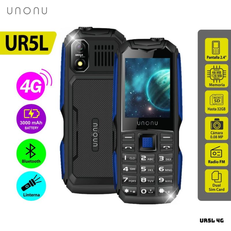 UNONU - CELULAR BASICO UNONU UR5L 4G DUAL SIM - AZUL