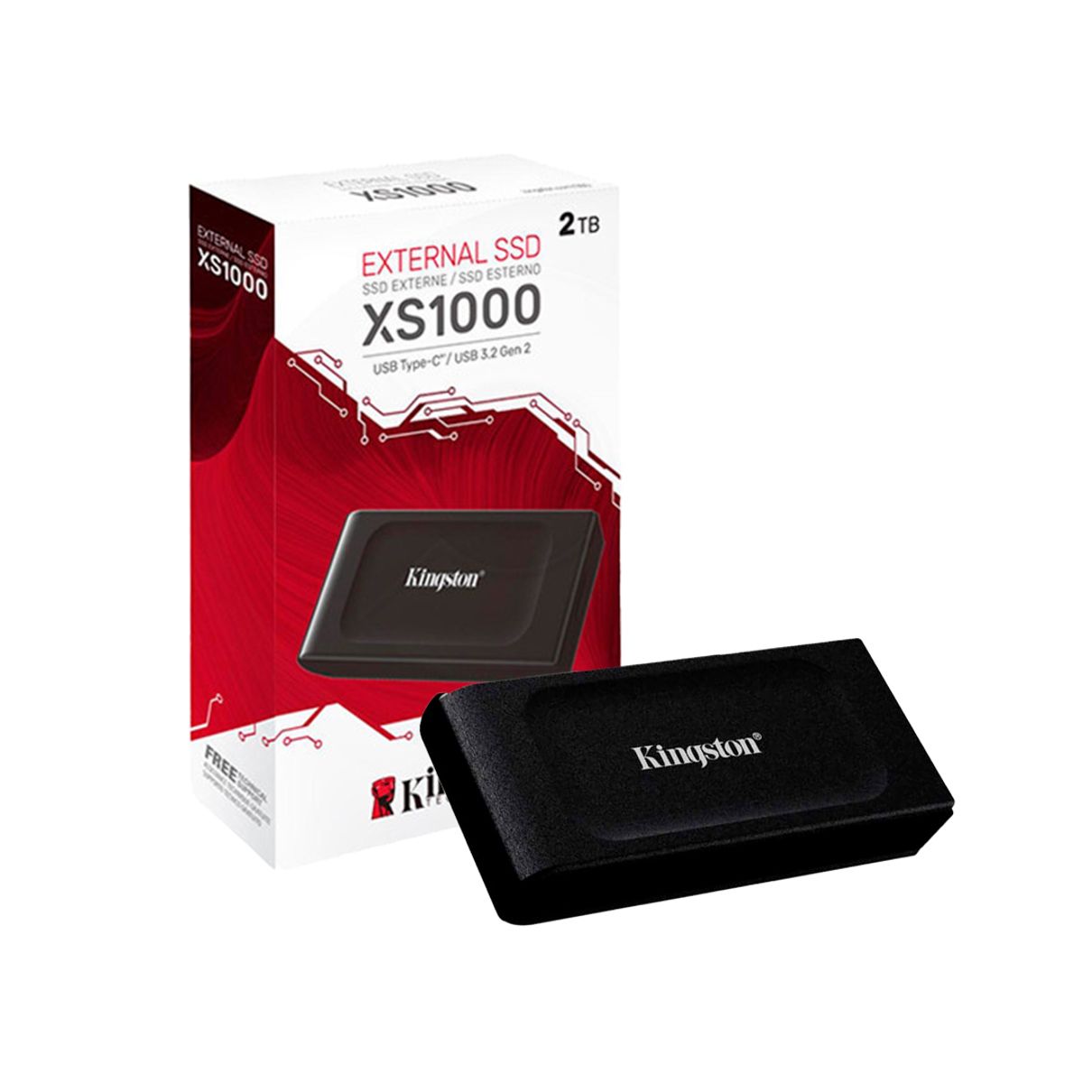 KINGSTON - Disco Solido Externo Kingston 2TB XS1000 NEGRO Tipo C