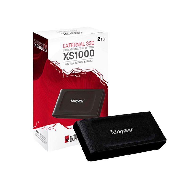KINGSTON - Disco Solido Externo Kingston 2TB XS1000 NEGRO Tipo C