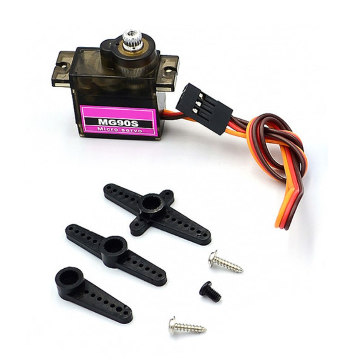 GENERICO - Servomotor MG90S Micro Servo 180 Engranajes Metálicos y Soporte