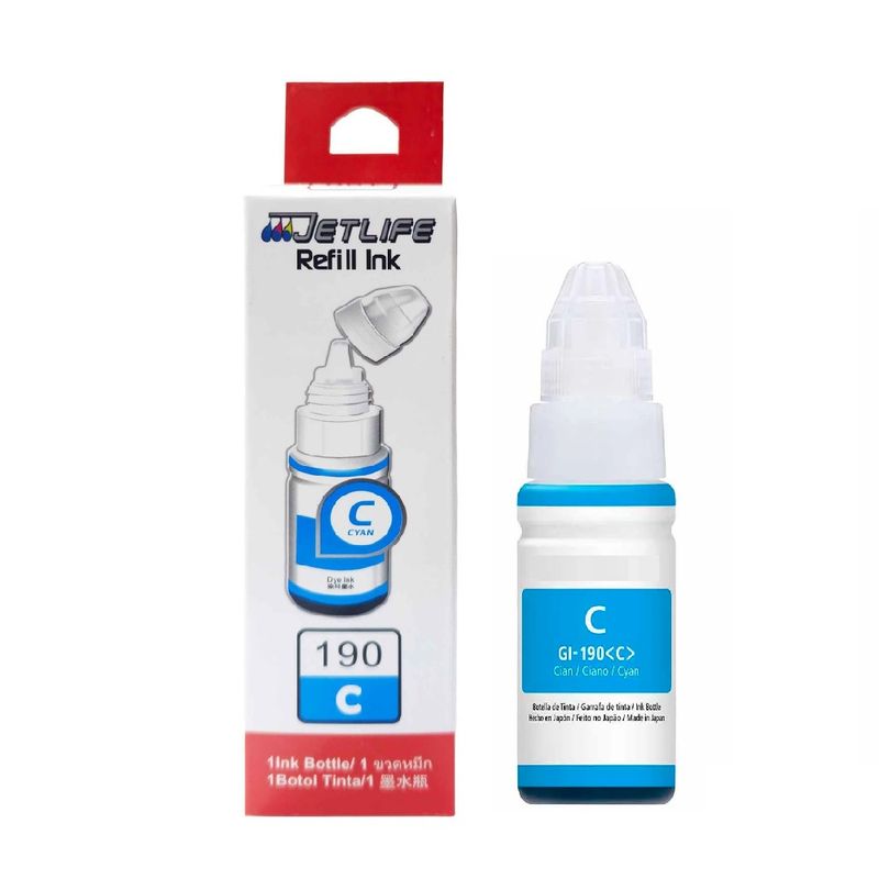 JETLIFE - Tinta Compatible Canon Gi-190 Cian