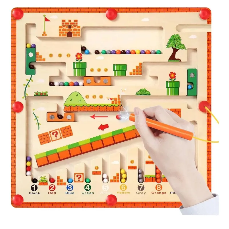 GENERICO - Laberinto Magnético De Madera Montessori Niños 3 A 6 Años Seguro