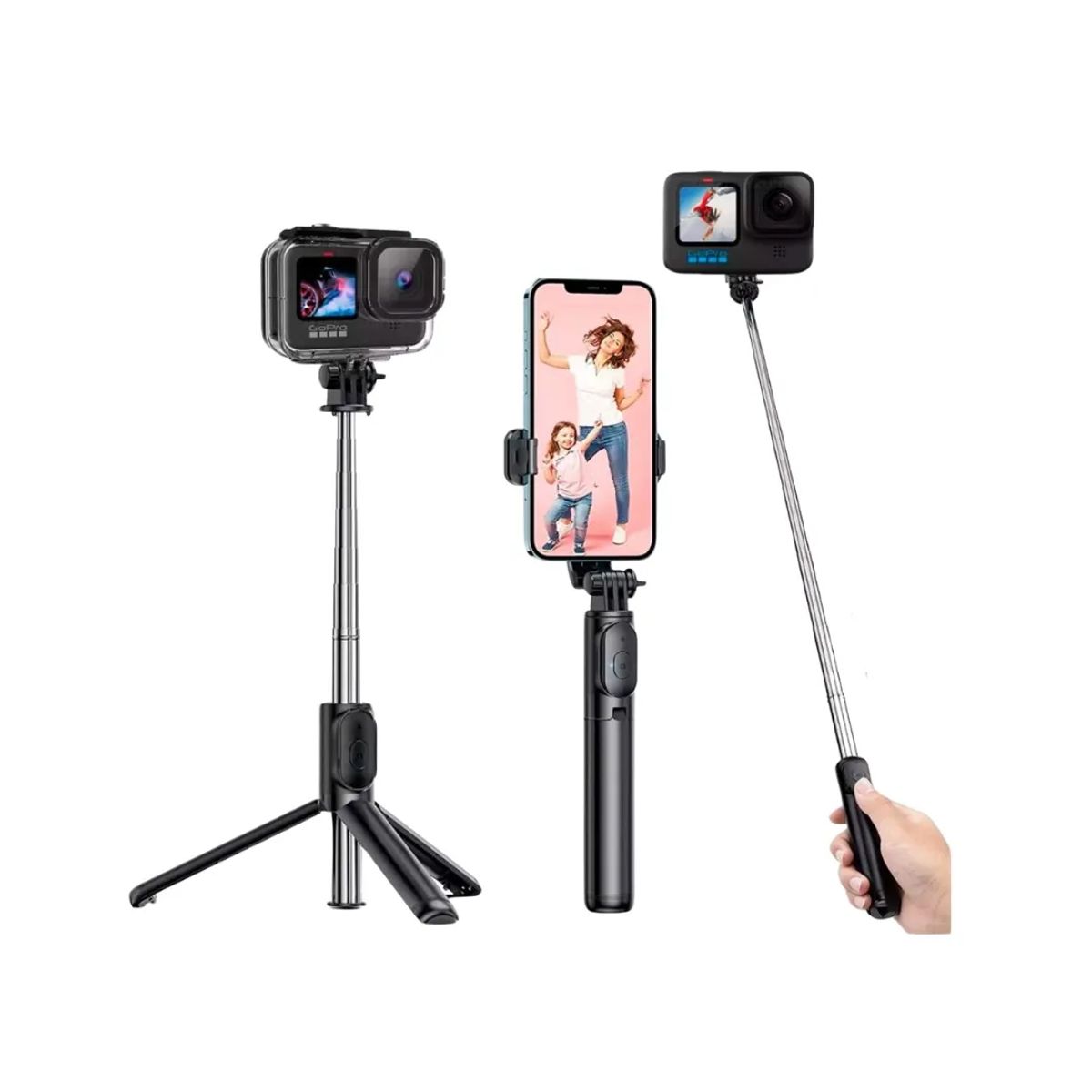 GENERICO - Trípode SelfieStick Bluetooth Q07 2 en 1 para Celular