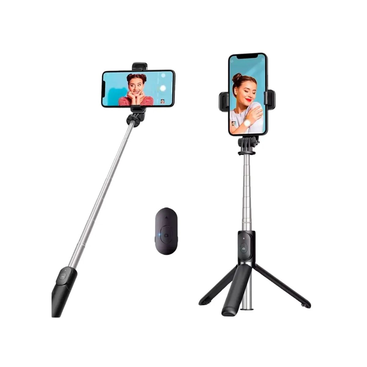 GENERICO - Trípode SelfieStick Bluetooth Q07 2 en 1 para Celular