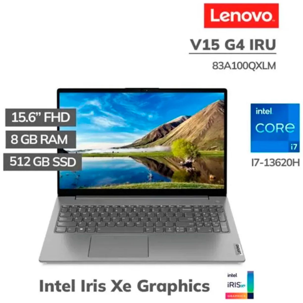 LENOVO - Laptop Lenovo V15 G4 IRU Intel Core i7-13620H 8GB RAM 512GB SSD 15.6" FHD Win 11 - 83A100QXLM