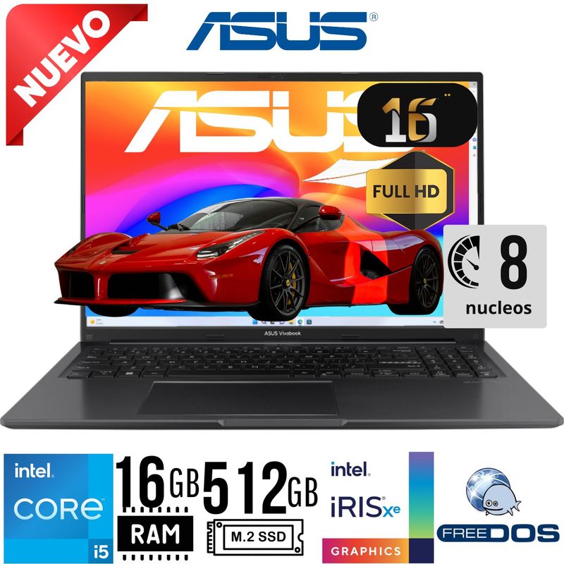 ASUS - Laptop  ASUS 16 X1605VA-MB1350 16´ FHD core i5-1342OH RAM 16GB SSD 512GB Free Dos