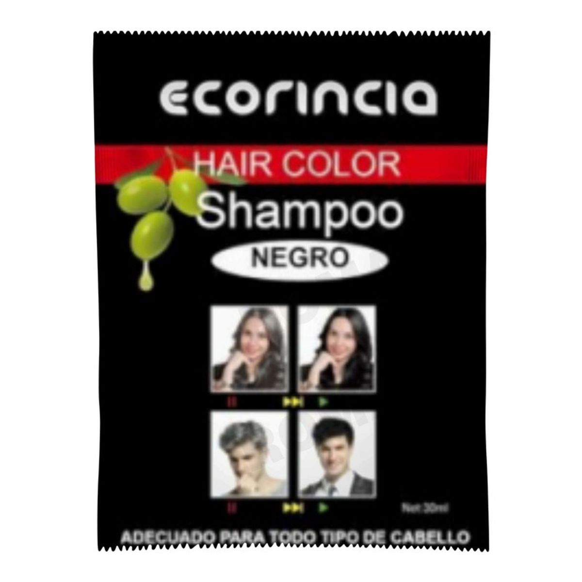 GENERICO - SHAMPOO TINTA EN SACHET 30ML ECORINCIA  NEGRO