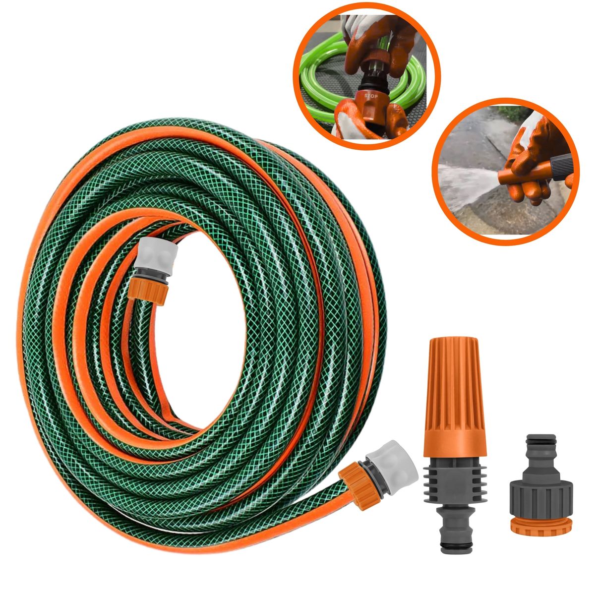 TRUPER - Manguera para hidrolavadora y riego 10m conectores Click Xpert TRUPER